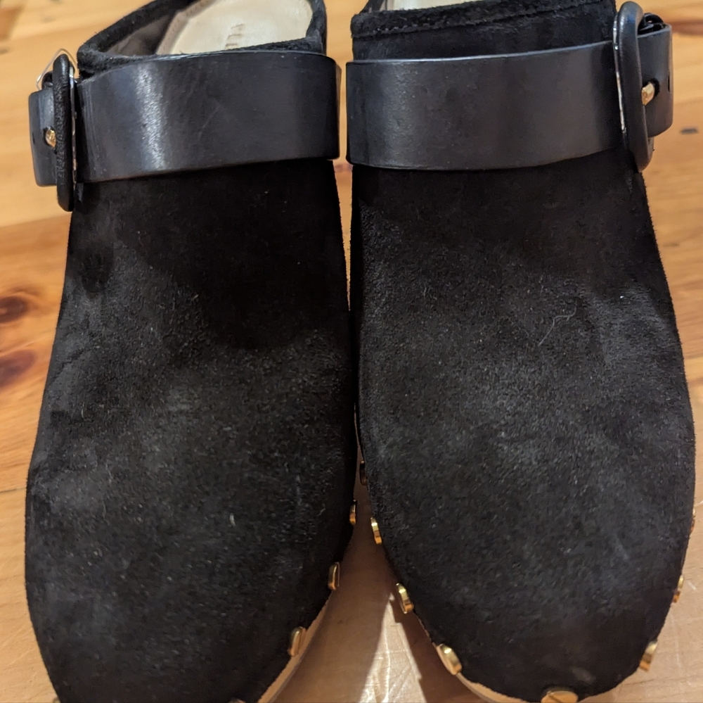 NWOB Veronica Beard Black Suede Studded Clogs – Size 9 - Picture 5 of 6